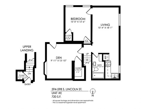 1 bedroom, 1 bath plus a den